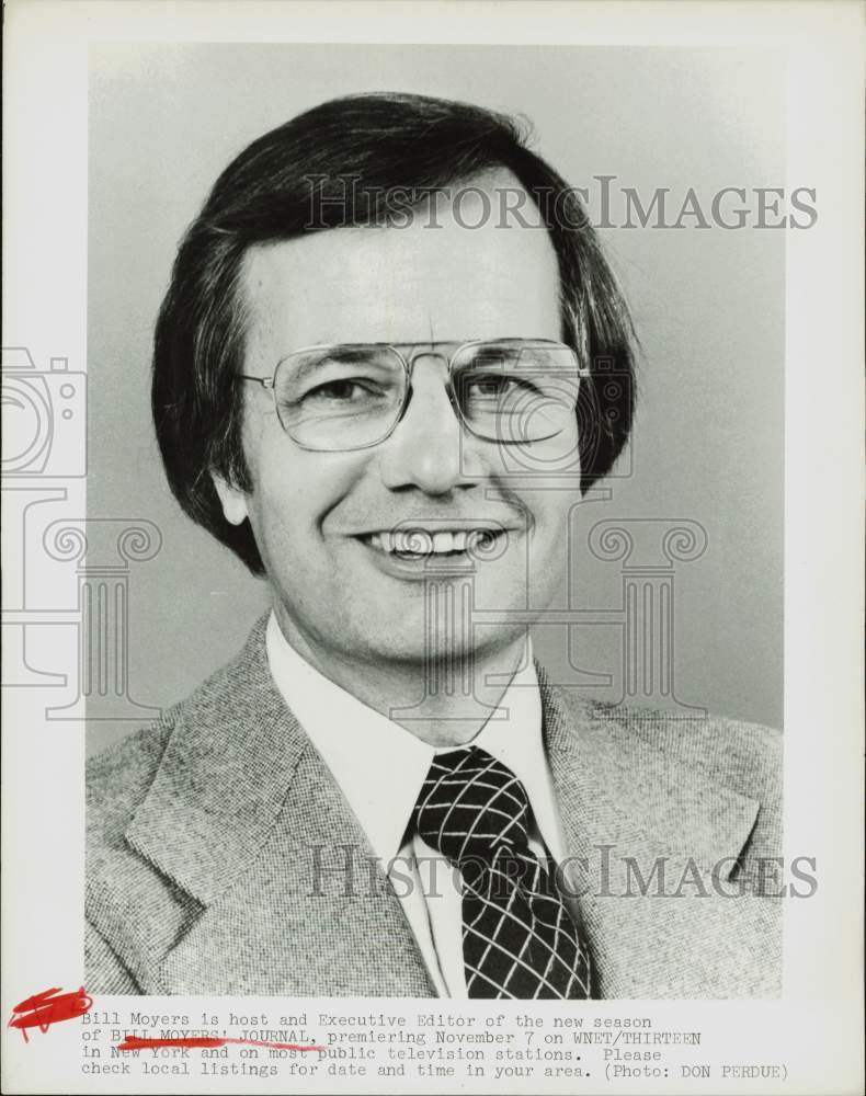 Press Photo TV Host Bill Moyers - hpp30004- Historic Images