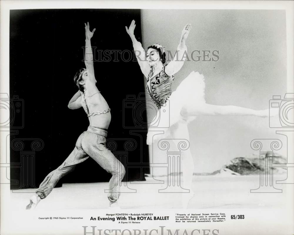 1965 Press Photo Margot Fonteyn, Rudolph Nureyev in Royal Ballet Film- Historic Images