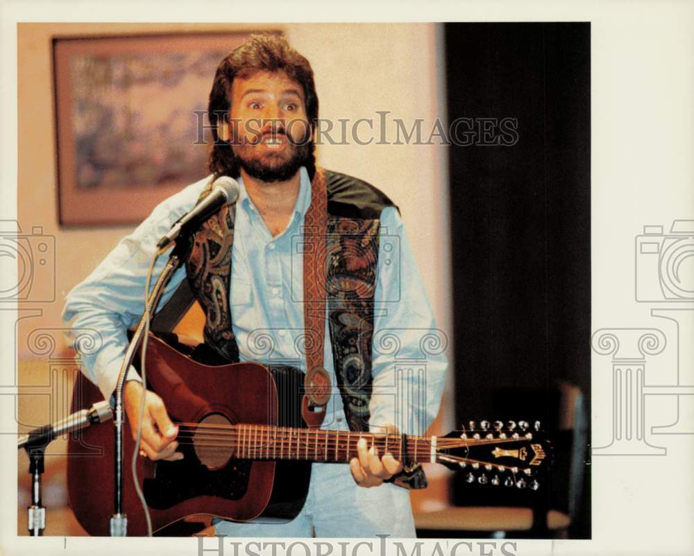 1990 Press Photo Children&#39;s Singer Barry Polisar at Jewish Community Center- Historic Images