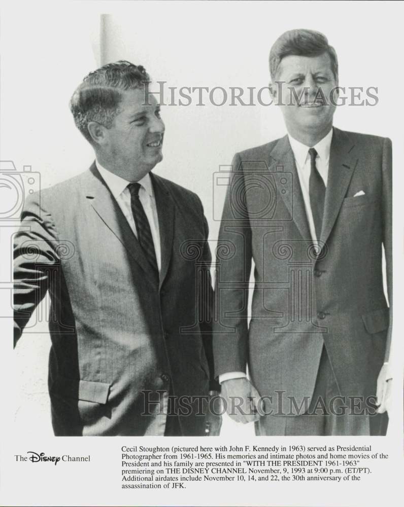 1963 Press Photo Presidential Photographer Cecil Stoughton with John F. Kennedy- Historic Images