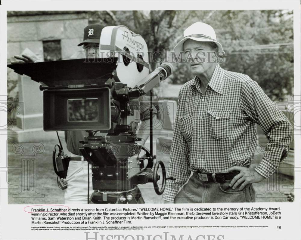 1989 Press Photo Franklin J. Schaffner, Director of &quot;Welcome Home&quot; - hpp35121- Historic Images