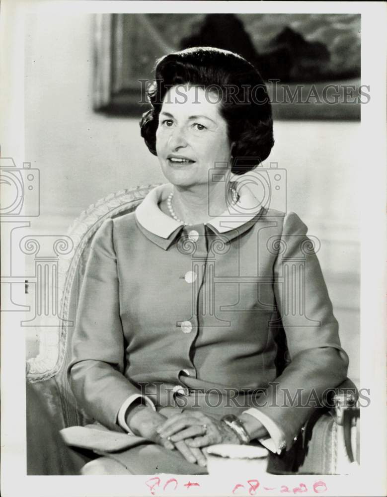 1970 Press Photo Lady Bird Johnson on &quot;Issues and Answers&quot; on ABC Television.- Historic Images