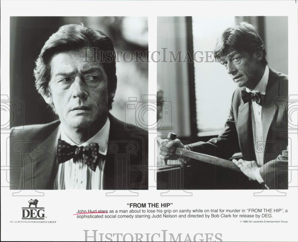 1986 Press Photo Actor John Hurt in &quot;From the Hip&quot; - hpp38903- Historic Images