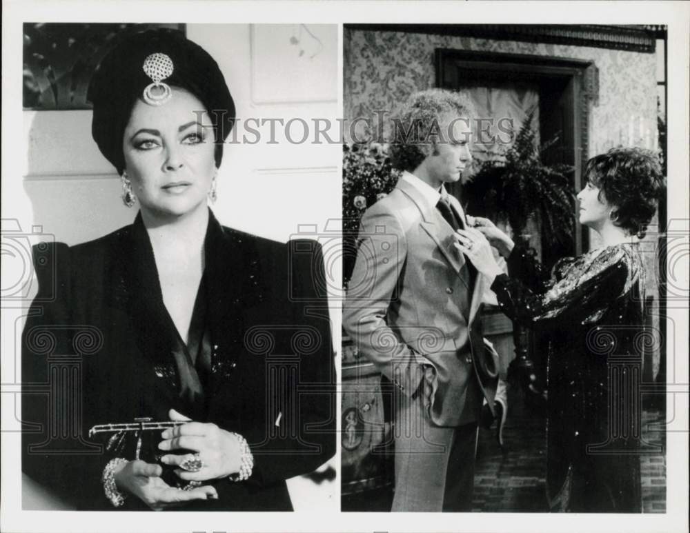 Press Photo Actors Elizabeth Taylor, Anthony Geary on &quot;General Hospital&quot;- Historic Images