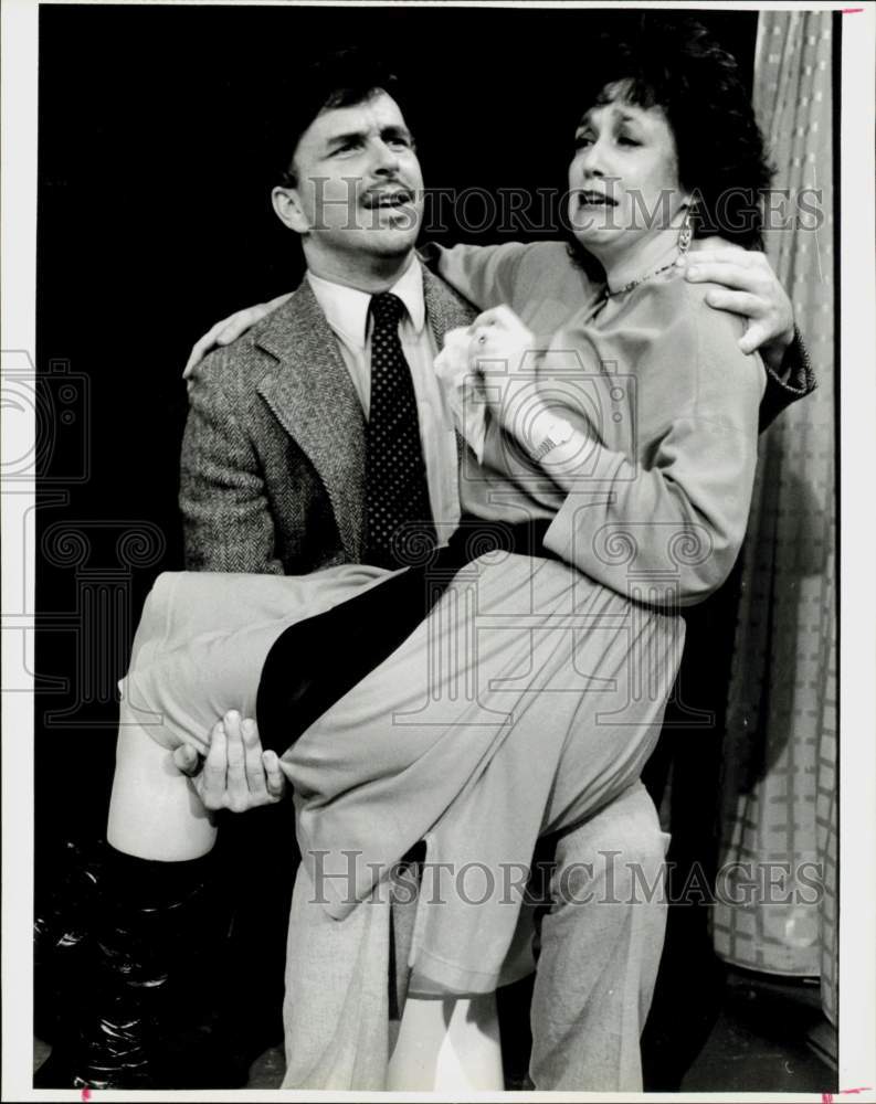 1986 Press Photo Jack Presley, Dianne Caponi in &quot;Lovers &amp; Other Strangers&quot; Play- Historic Images