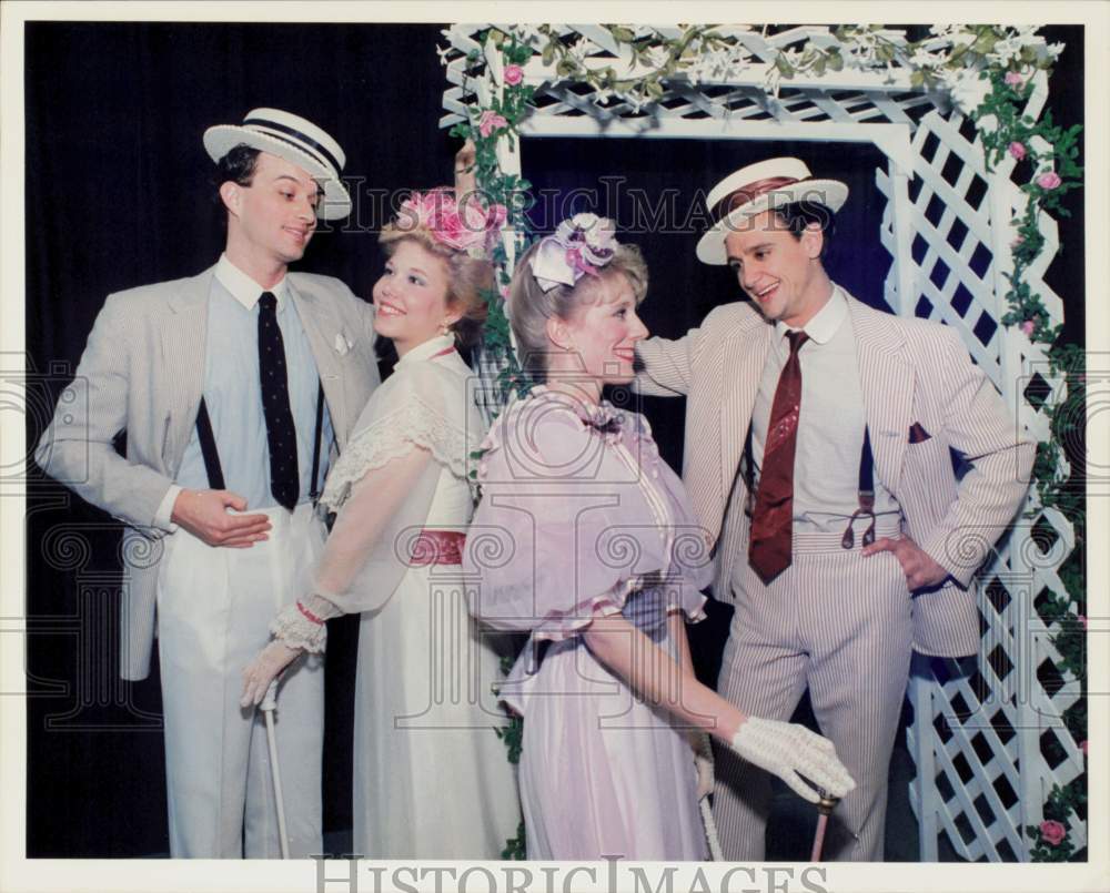 1989 Press Photo &quot;Charley&#39;s Aunt&quot; Cast Members, Actors Theatre of Houston- Historic Images