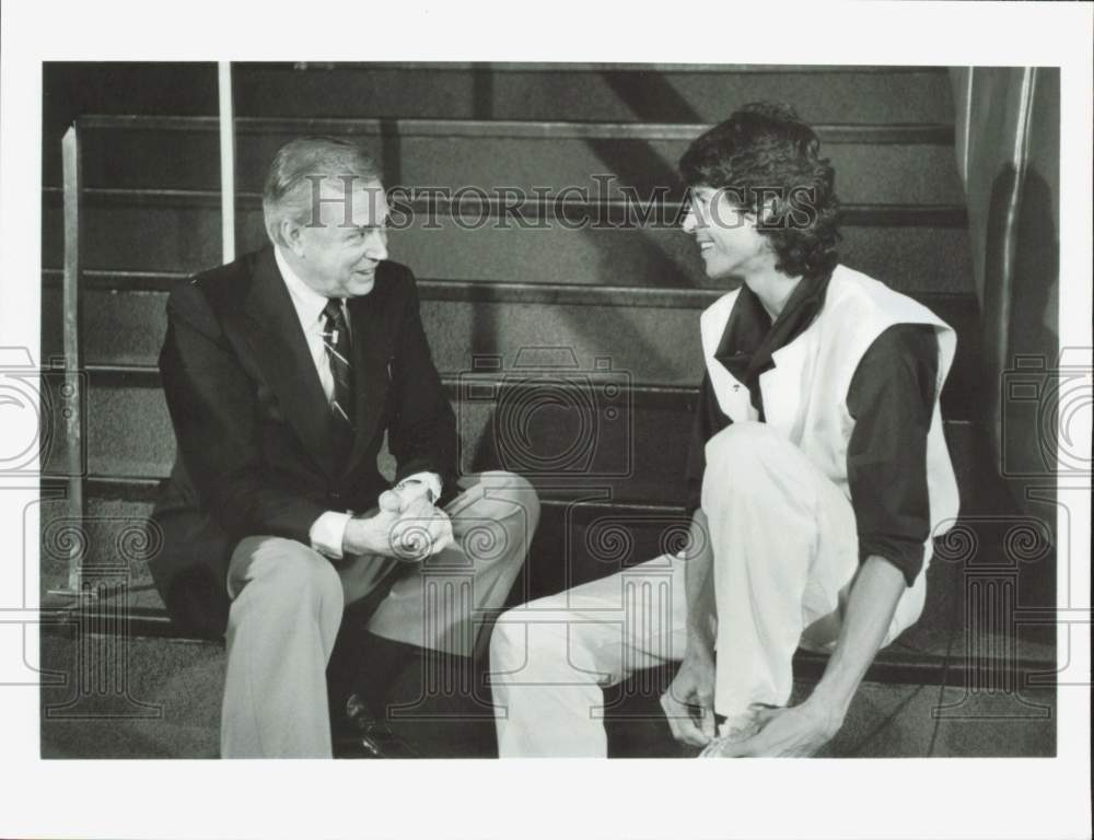 Press Photo Hugh Downs &amp; Choreographer Tommy Tune on &quot;Hugh Downs Spotlight&quot;- Historic Images