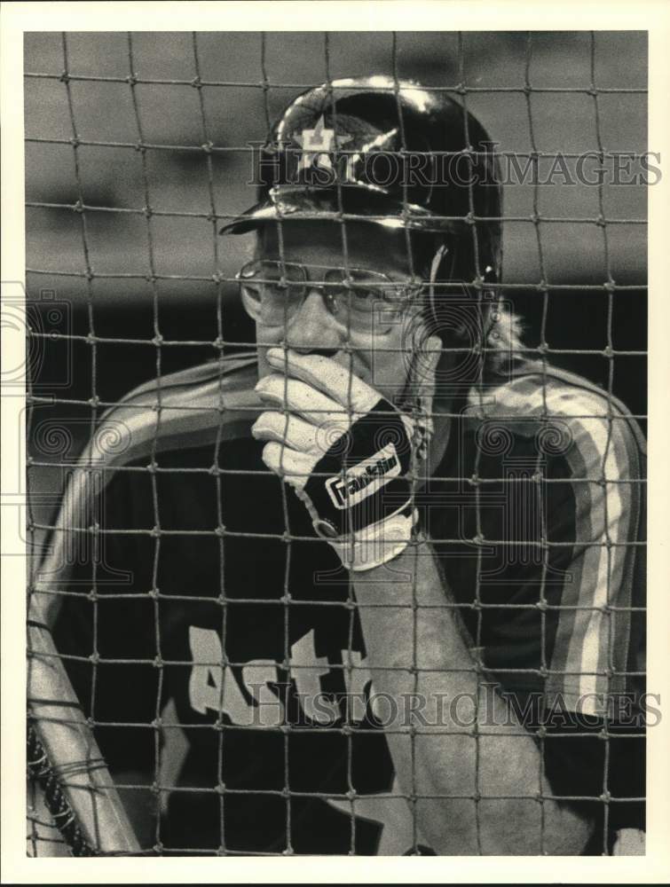 1987 Press Photo Houston Astros Mike Scott with look of concentration.- Historic Images