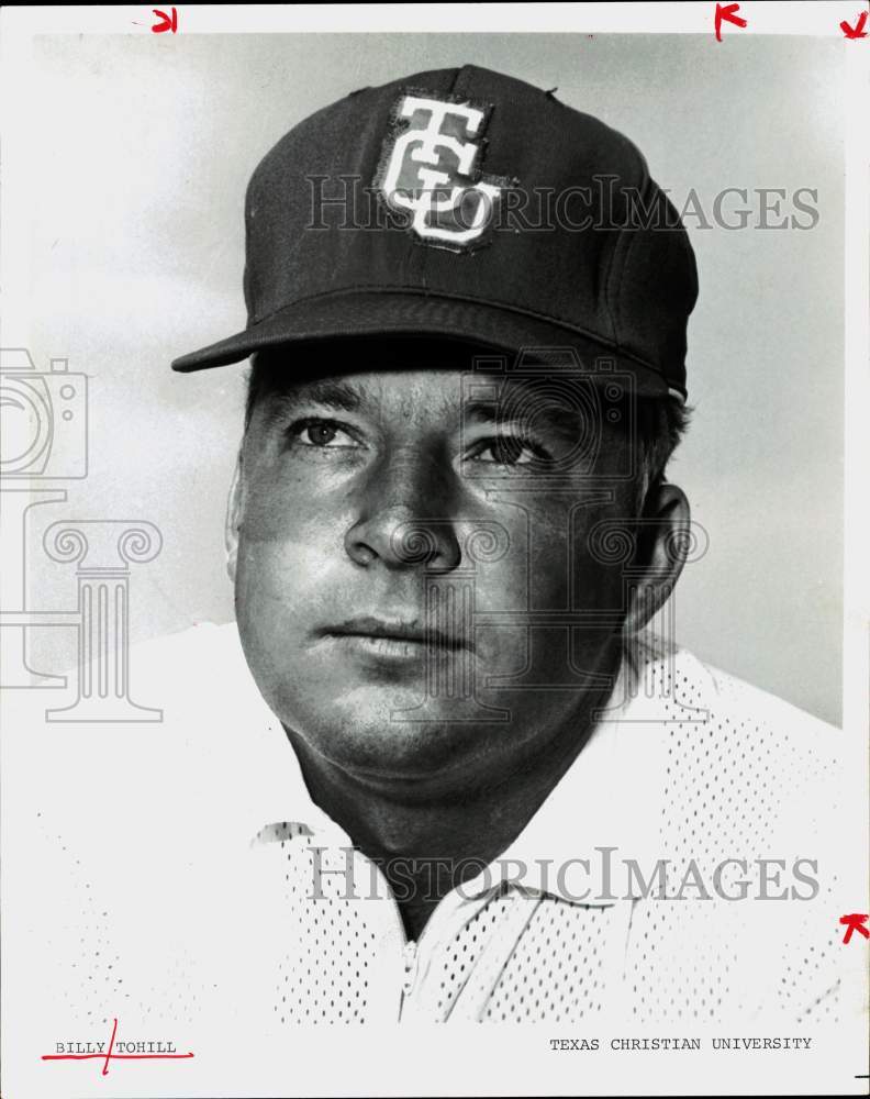 1973 Press Photo Billy Tohill, Texas Christian University Coach - hps08786 - Historic Images