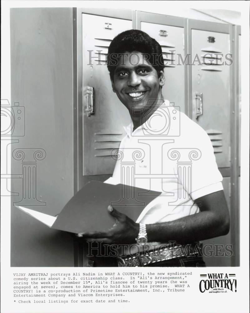 Press Photo Actor Vijay Amritraj in TV Series &quot;What a Country!&quot; - hps09032 - Historic Images