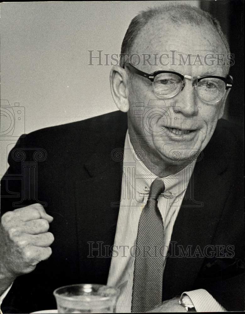 1968 Press Photo Man in Glasses &amp; Suit Has Conversation - hps09610- Historic Images