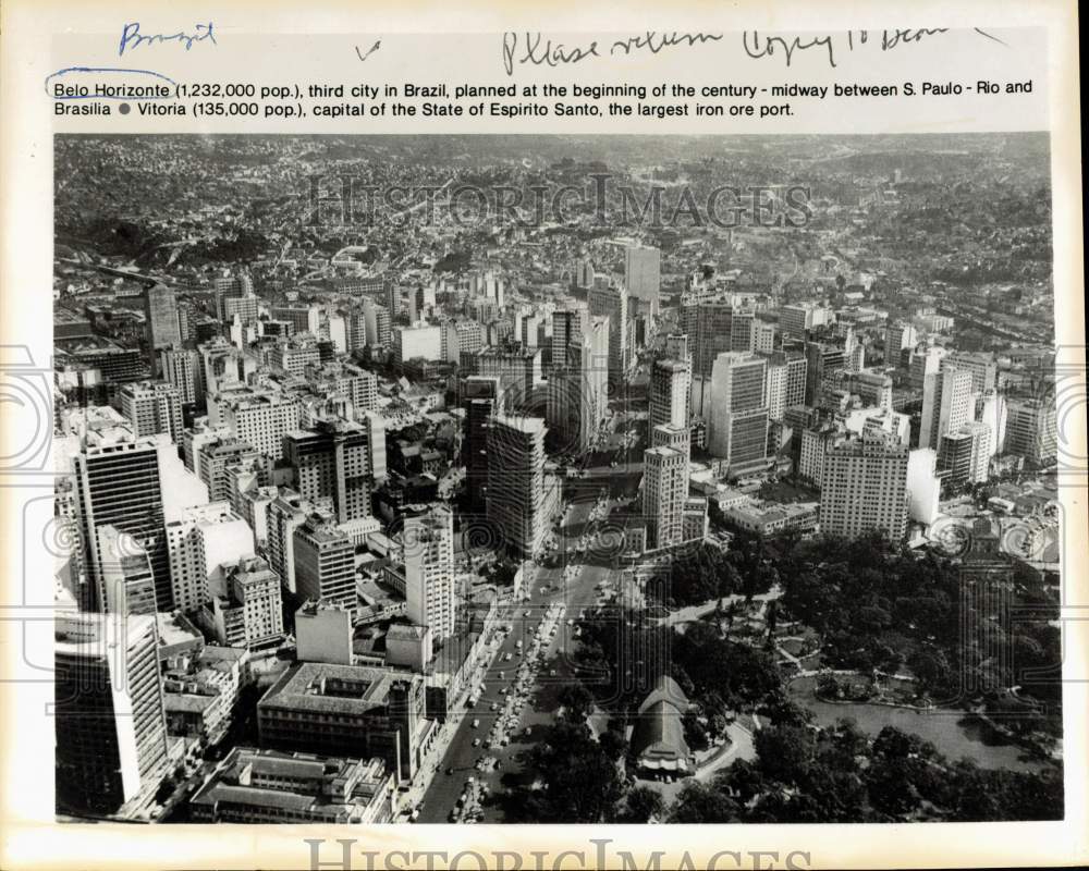 Press Photo Belo Horizonte, Brazil, third city in Brazil. - hps10312- Historic Images
