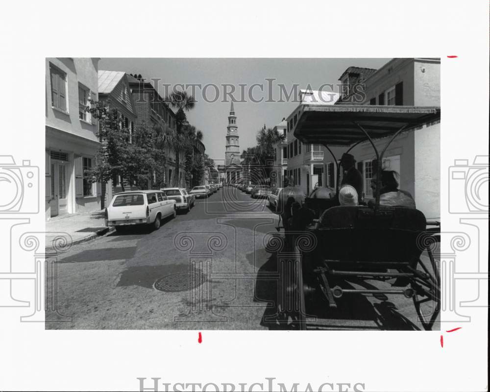 1978 Press Photo Carriages on Colonial Streets of Charleston, South Carolina - Historic Images