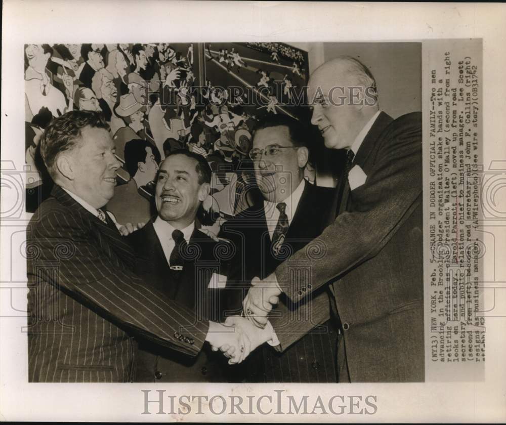 1952 Press Photo Brooklyn Dodgers Baseball Organization Officials in New York- Historic Images