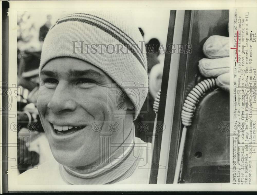 1971 Press Photo Jerry Martin, U.S. Ski Jumper at Iron Mountain, Michigan - Historic Images