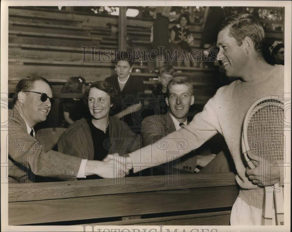 1958 Press Photo Tennis player William Talbert greets spectators - hps15569 - Historic Images