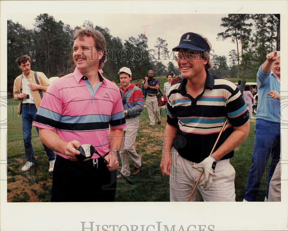 1989 Press Photo Houston Astros Mike Scott & Alan Ashby at Woodlands Golf Event- Historic Images