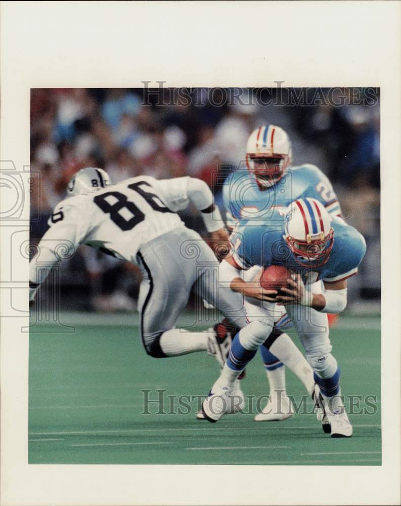 1989 Press Photo Houston Oilers Football Player Tracey Eaton Makes Interception - Historic Images