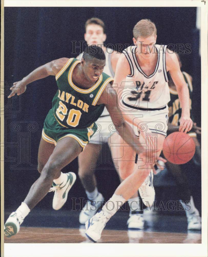 1989 Press Photo Ivan Jones of Baylor and Greg Price, Rice, play basketball - Historic Images