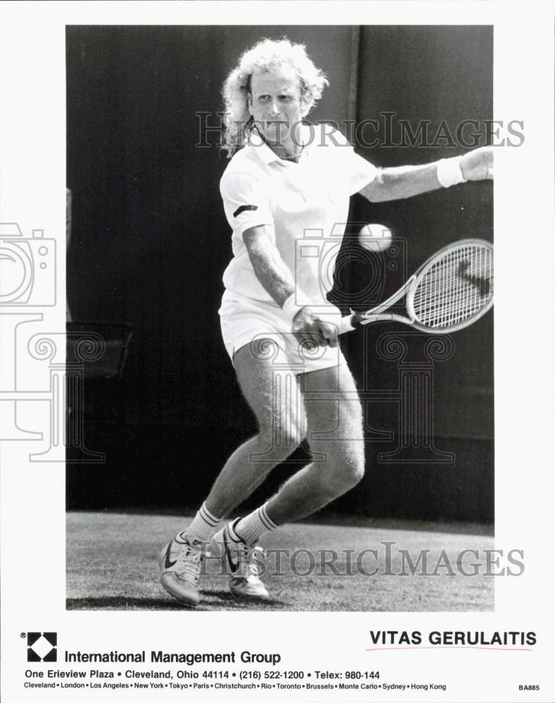 Press Photo Tennis Player Vitas Gerulaitis Hits Return Shot - hps18805 - Historic Images