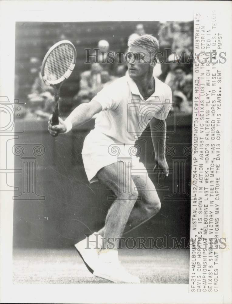 1954 Press Photo Tennis Player Lewis Hoad in Victorian Championships, Melbourne - Historic Images