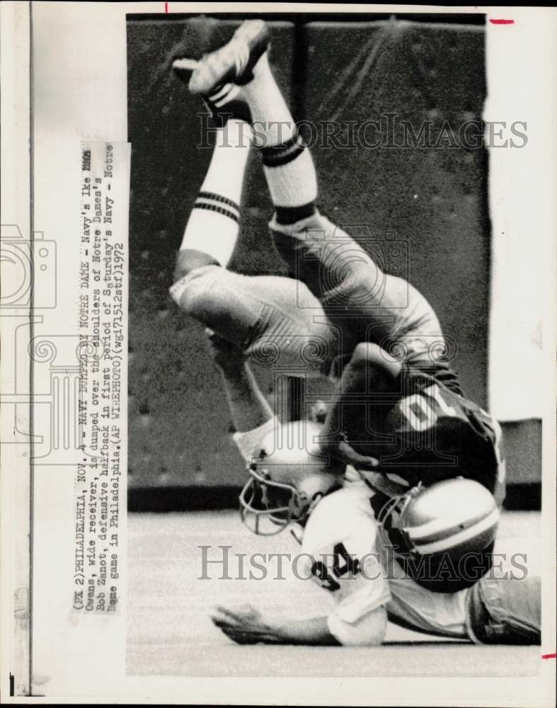 1972 Press Photo Navy & University of Notre Dame Play Football, Philadelphia- Historic Images