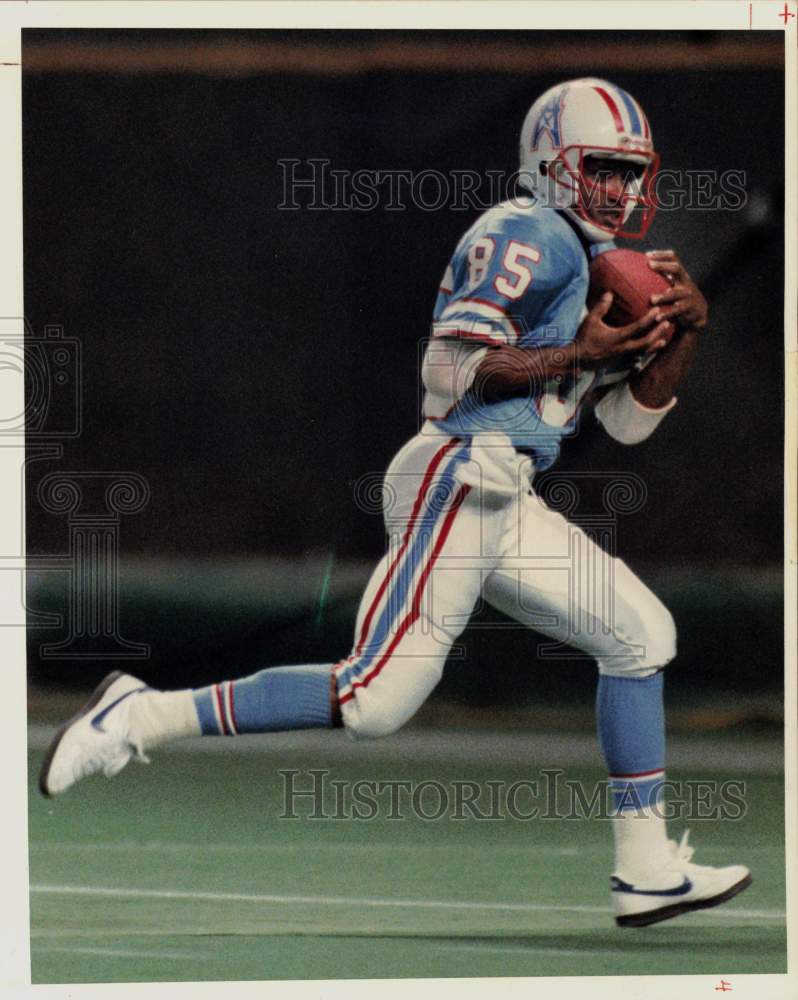 1987 Press Photo Houston Oilers Football Player Drew Hill Scores Touchdown - Historic Images