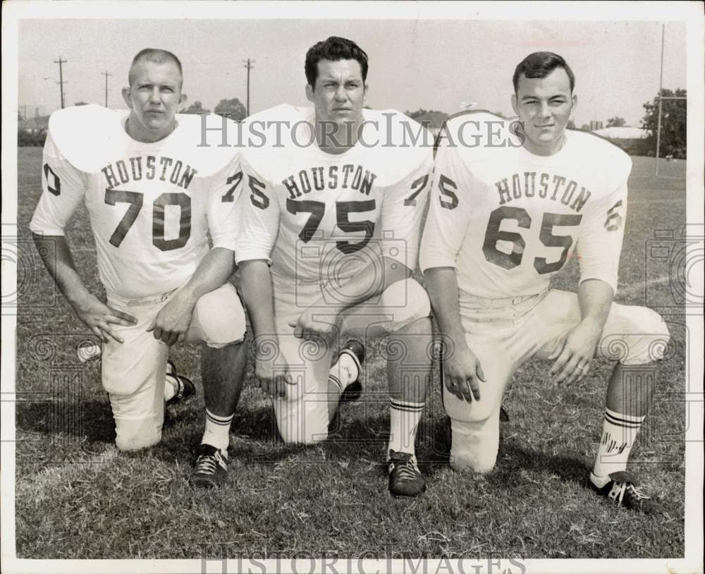 1967 Press Photo University of Houston football player Jerry Gardner, teammates - Historic Images