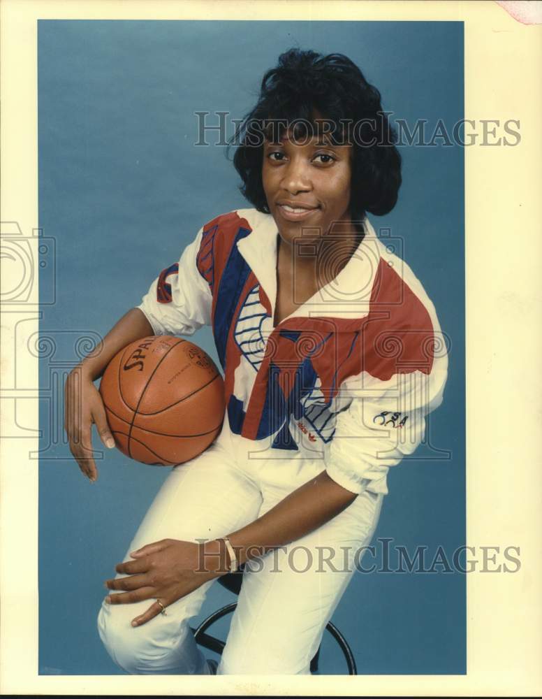 1989 Press Photo La Porte High School Girls&#39; Basketball Coach Sharion Higgins - Historic Images