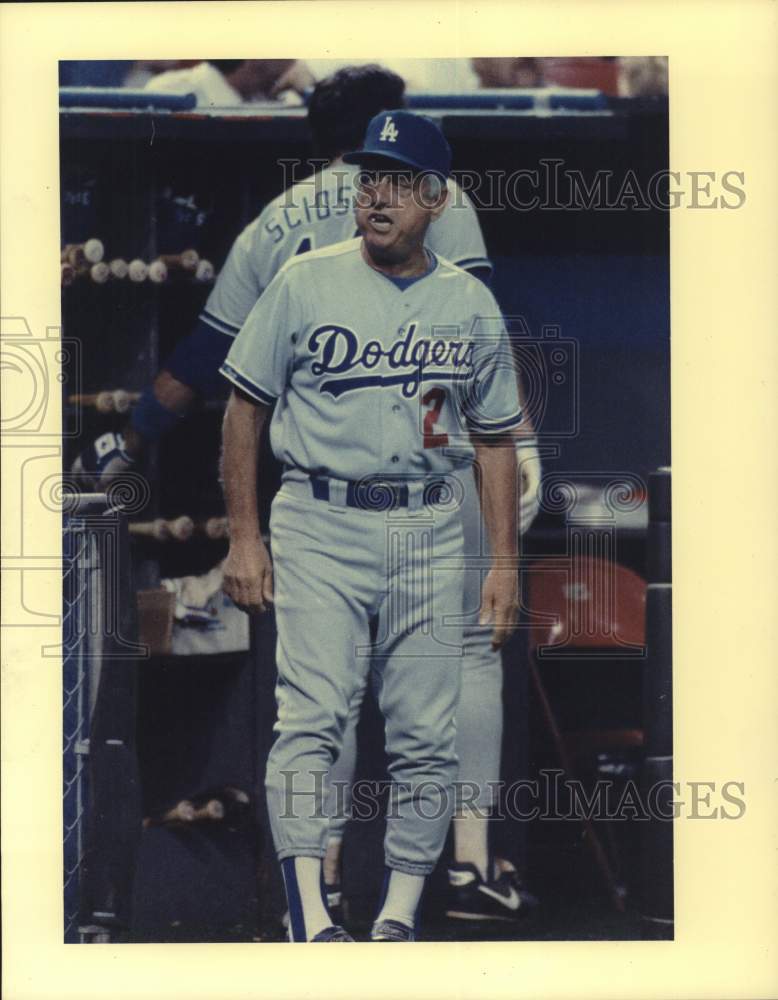 1989 Press Photo Los Angeles Dodgers Baseball Manager Tommy Lasorda at Astrodome- Historic Images