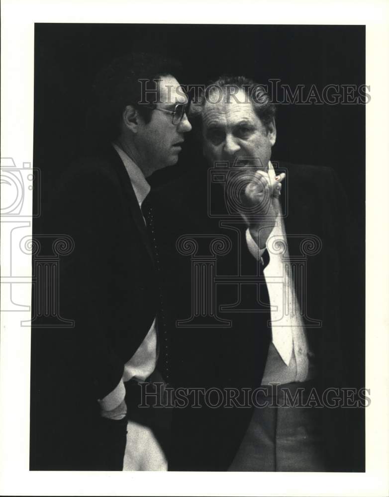 1982 Press Photo Houston Basketball Coach Guy Lewis, Arkansas&#39; Eddie Sutton - Historic Images