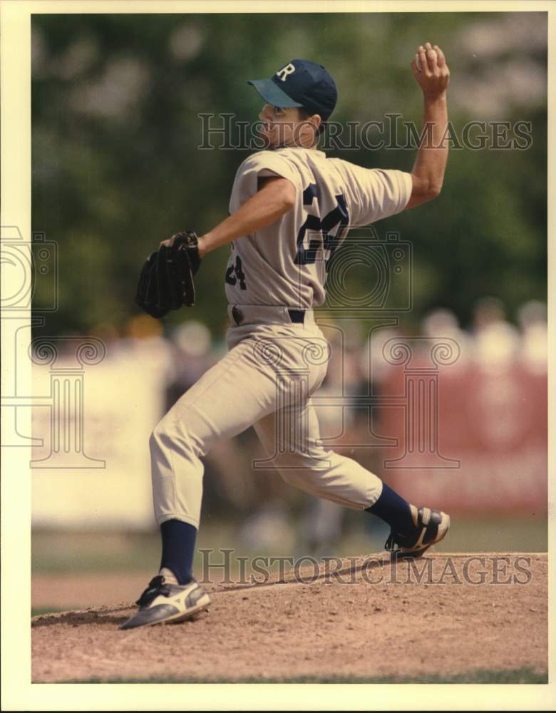 1989 Press Photo Rice University Baseball Player Rob Howard Pitches - hps21864- Historic Images