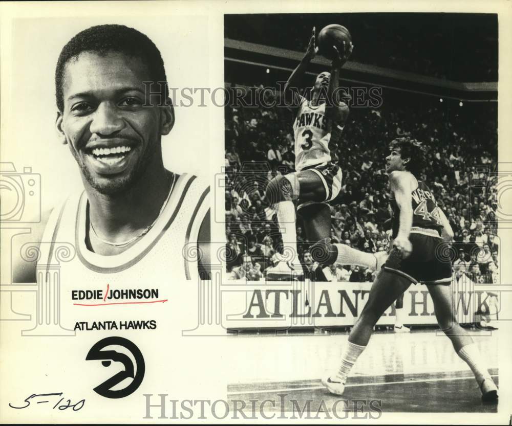 1980 Press Photo Atlanta Hawks basketball player Eddie Johnson - hps22443 - Historic Images