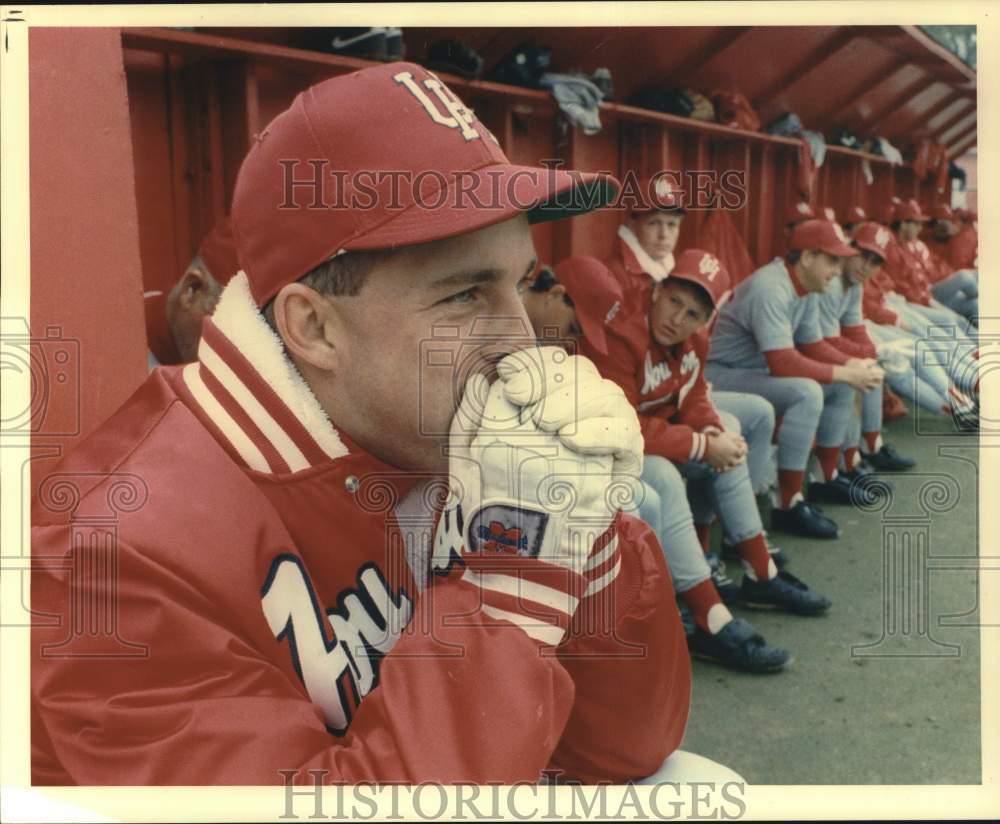 1989 Press Photo University Of Houston Baseball Player Craig Leverette 1989-press-photo-university-of-houston-baseball-player-craig-leverette