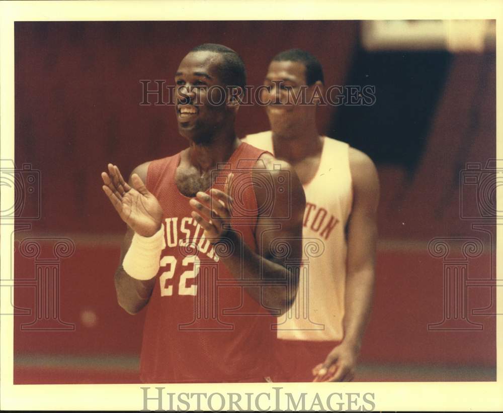 1987 Press Photo University of Houston Basketball Player Richard Hollis- Historic Images