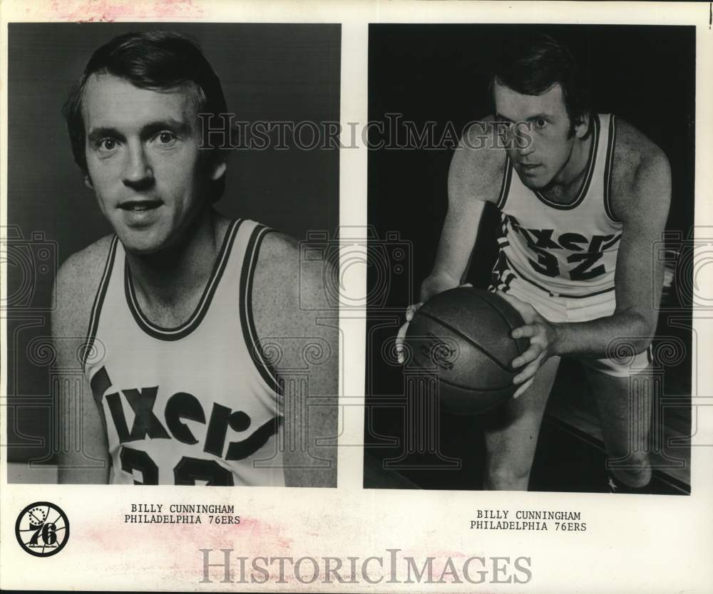 1975 Press Photo Philadelphia 76ers Basketball Player Billy Cunningham - Historic Images