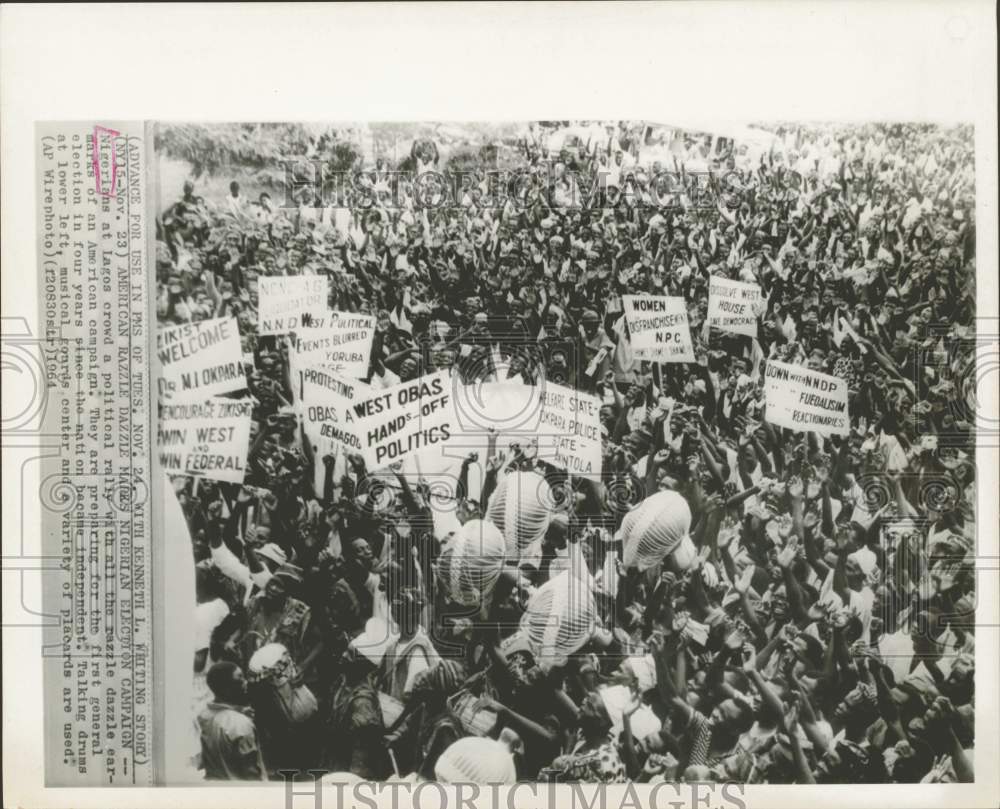 1964 Press Photo Nigerians at political rally in Lagos - hpw04659- Historic Images