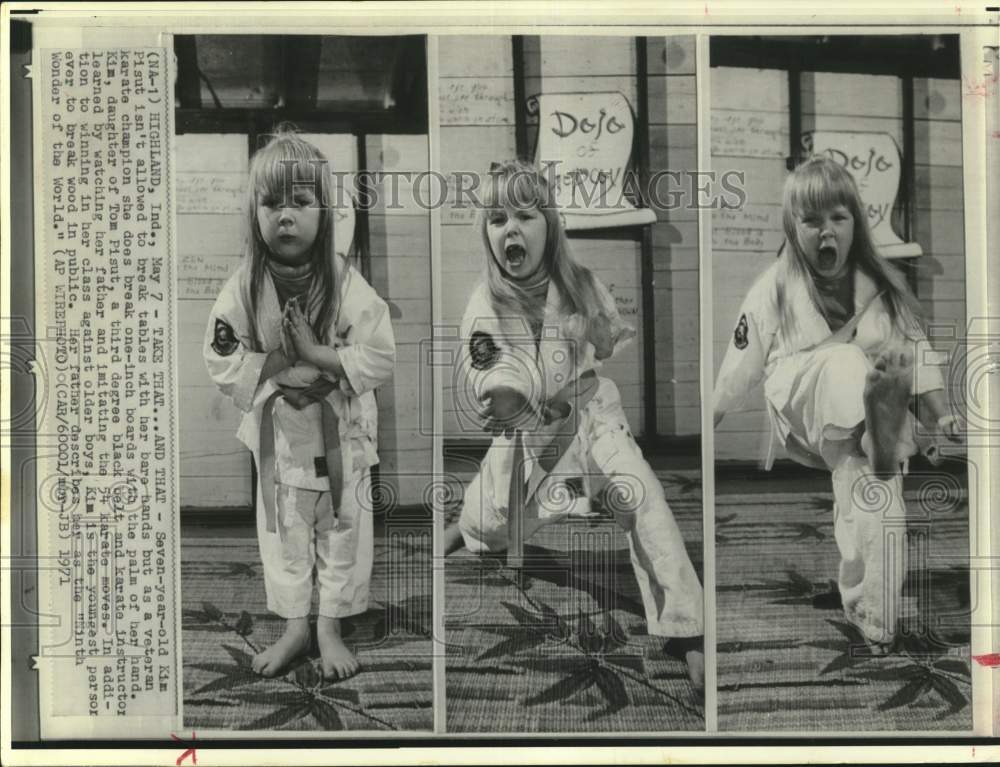 1971 Press Photo Indiana Karate champion Kim Pisut, learned by watching father - Historic Images