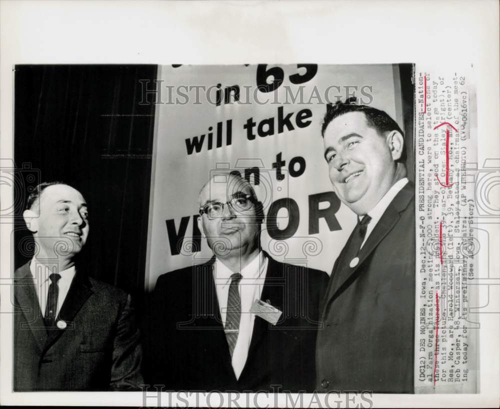 1962 Press Photo National Farm Organization presidential candidates, Iowa- Historic Images