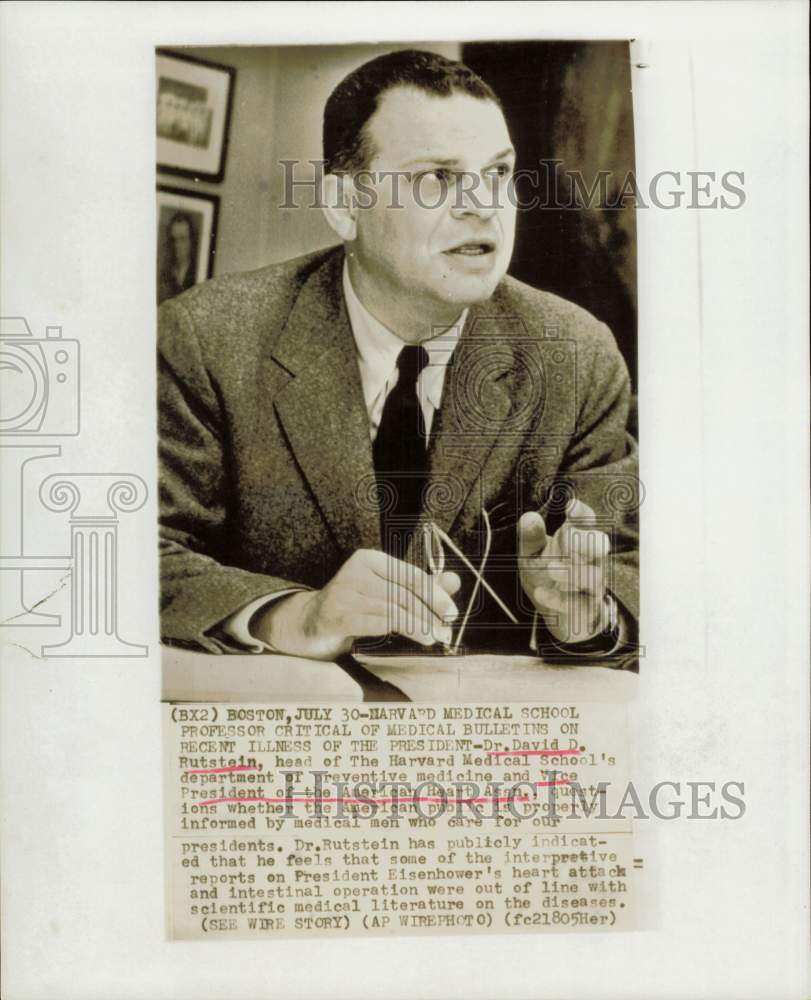 1956 Press Photo Dr. David Rutstein of Harvard Medical School. - hpw39792- Historic Images