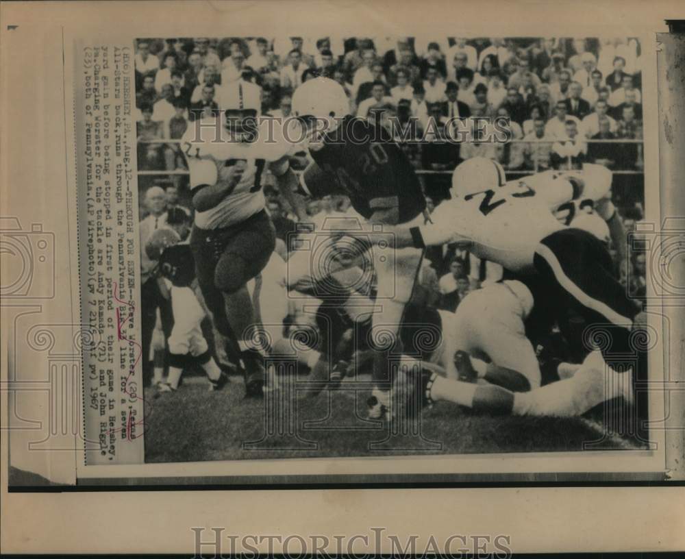 1967 Press Photo Texas Football Player Steve Worster in Pennsylvania Game- Historic Images