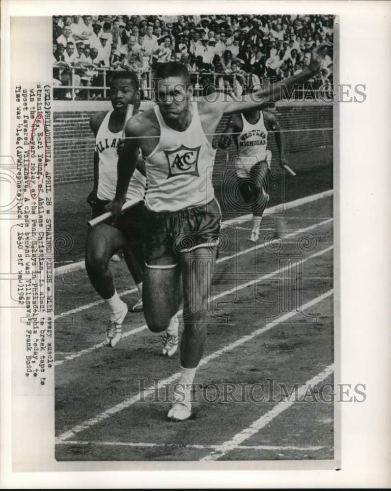 1962 Press Photo Earl Young at Penn Relays in Philadelphia, Pennsylvania - Historic Images