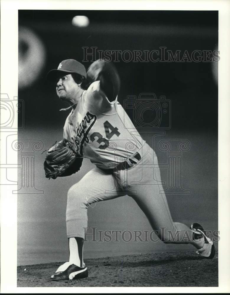 1983 Press Photo Fernando Valenzuela, Los Angeles Dodgers Baseball Pitcher - Historic Images