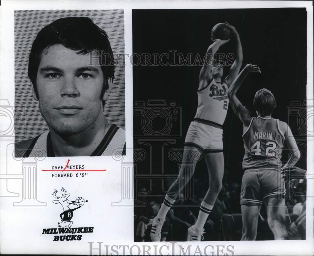 Press Photo Dave Meyers, Milwaukee Bucks Basketball Forward - hpx01288 - Historic Images