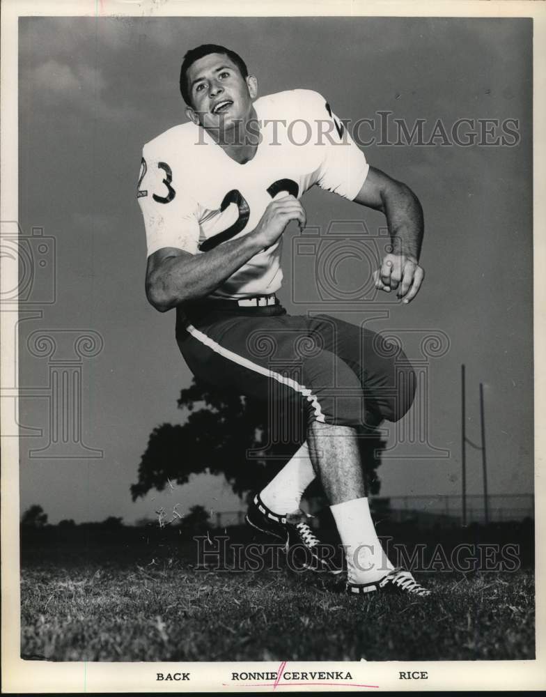 1964 Press Photo Ronnie Cervenka, Rice University Football Back - hpx01490 - Historic Images