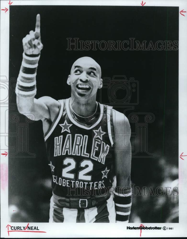 1981 Press Photo Curly Neal, Harlem Globetrotters Basketball - hpx01675 - Historic Images