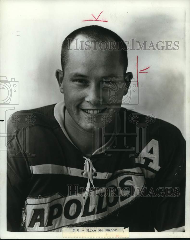 1967 Press Photo Mike McMahon, Houston Apollos Hockey Player - hpx01769 - Historic Images