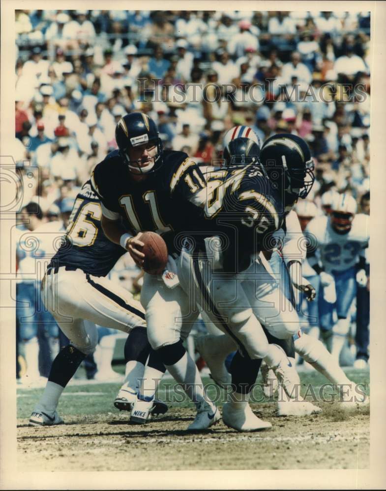 1990 Press Photo San Diego Charger Quarterback Billy Joe Tolliver in Oilers Game- Historic Images