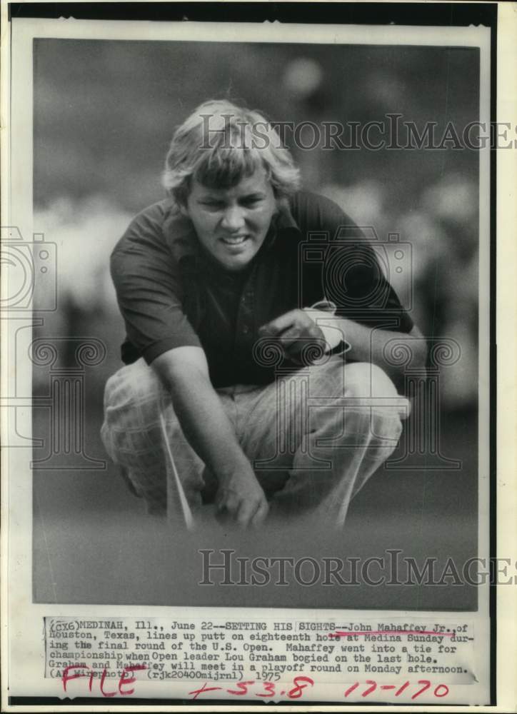 1975 Press Photo John Mahaffey Jr., U.S. Open Golfer in Medinah, Illinois- Historic Images