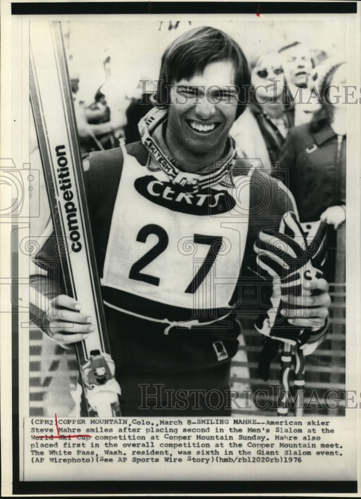 1976 Press Photo Steve Mahre, World Ski Cup Competition at Copper Mountain - Historic Images